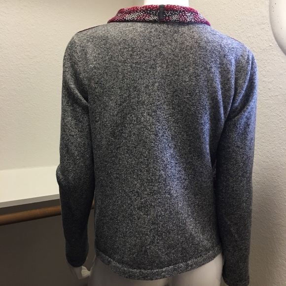 Lucky Lotus boho wool blend open sweater/cardigan Sz M - Picture 6 of 8